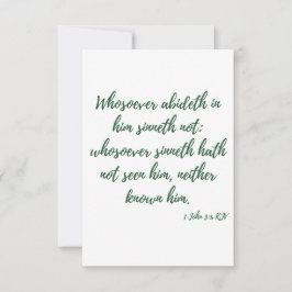 Tarjeta 1 Juan 3:6 KJV Biblia Verse Greet