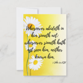 Tarjeta 1 Juan 3:6 KJV Biblia Verse Pic Greet