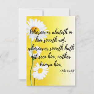 Tarjeta 1 Juan 3:6 KJV Biblia Verse Pic Greet