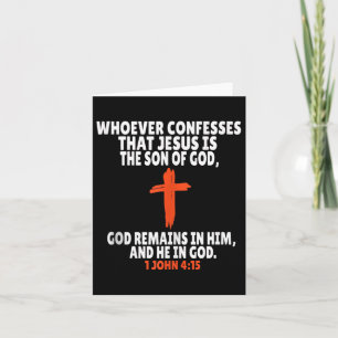 Tarjeta 1 Juan 4_15 Versículos de la Biblia Camiseta sin M