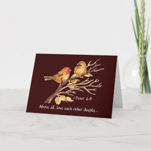 Tarjeta 1 Peter 4:8 Amarse Los Unos A Los Otros Aves De La