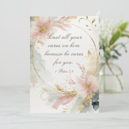 Tarjeta 1 Peter 5:7 Arroja todos sus cuidados sobre su tar