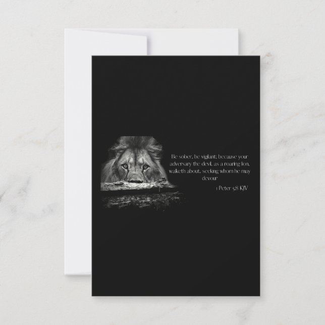 Tarjeta 1 Peter 5:8 KJV Biblia Verse Greet (Anverso)