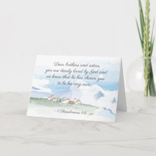 Tarjeta 1 Tesalónica 1:4 Te ha elegido la Biblia