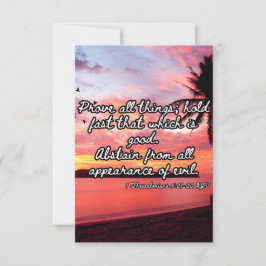 Tarjeta 1 Tesalónica 5:21-22 KJV Biblia Saludo