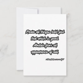 Tarjeta 1 Tesalónica 5:21-22 KJV Saludo de la Biblia