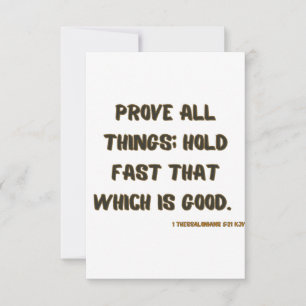 Tarjeta 1 Tesalónica 5:21 KJV Biblia Verse Flat Greeting