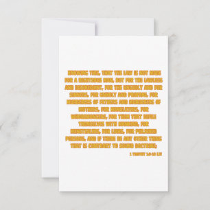 Tarjeta 1 Timothy 1:9-10 KJV Bible Scripture Greeting