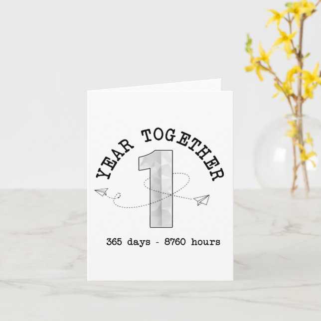 Tarjeta 1 Year Together - First Anniversary Celebration (flor amarilla)