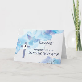 Tarjeta 1er Aniversario de Profesión Religiosa de Monja