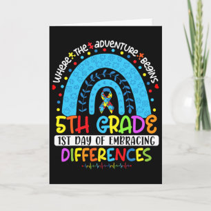 Tarjeta 1er Día de Aceptar Diferencias Autismo de 5to Grad