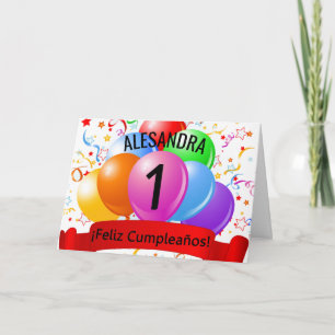 Tarjeta 1er Feliz Cumpleaños Cumpleaños Español