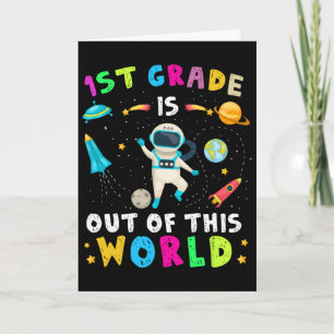 Tarjeta 1er grado es fuera de este mundo astronauta de vue