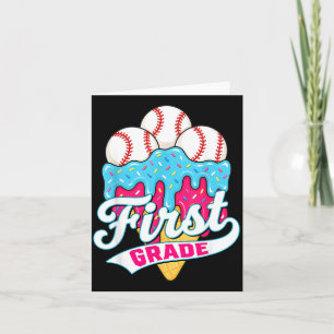 Tarjeta 1er Grado Regreso a la Escuela Baseball Drip Vamos