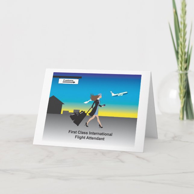 Tarjeta 1r Asistente del vuelo internacional de la clase (Anverso)