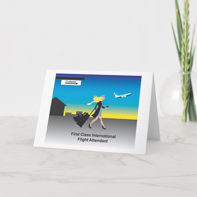 Tarjeta 1r Asistente del vuelo internacional de la clase (Anverso)