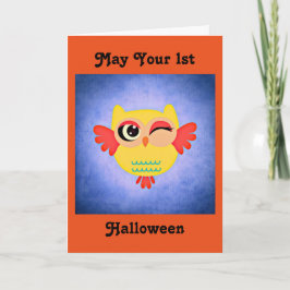 Tarjeta 1r Búho lindo de Halloween