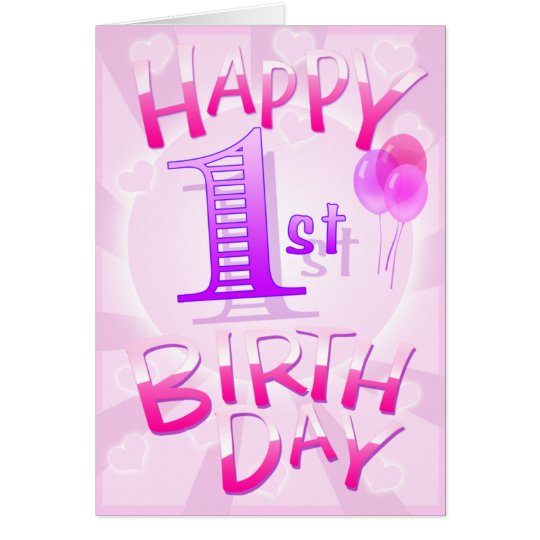Tarjeta 1r cumpleaños feliz