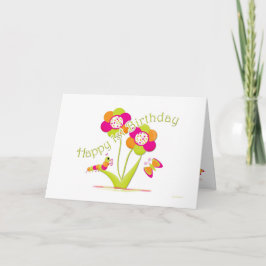 Tarjeta 1r cumpleaños feliz Caterpiller - mariposa