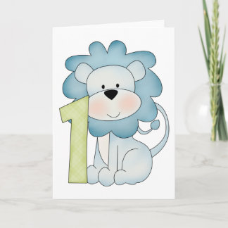 Tarjeta 1r León del cumpleaños