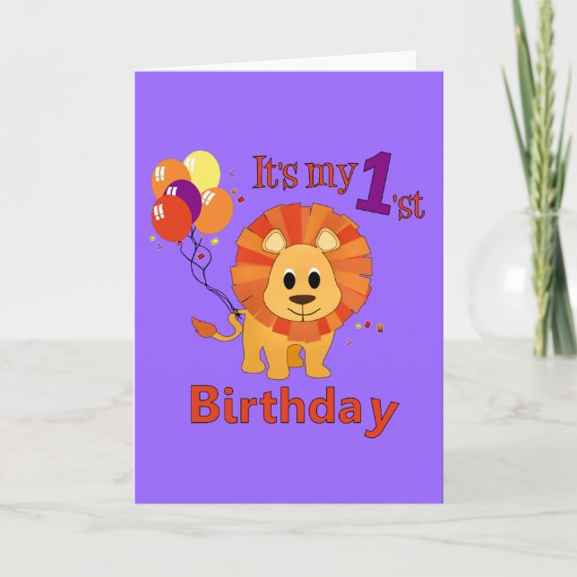 Tarjeta 1r León del cumpleaños (Anverso)