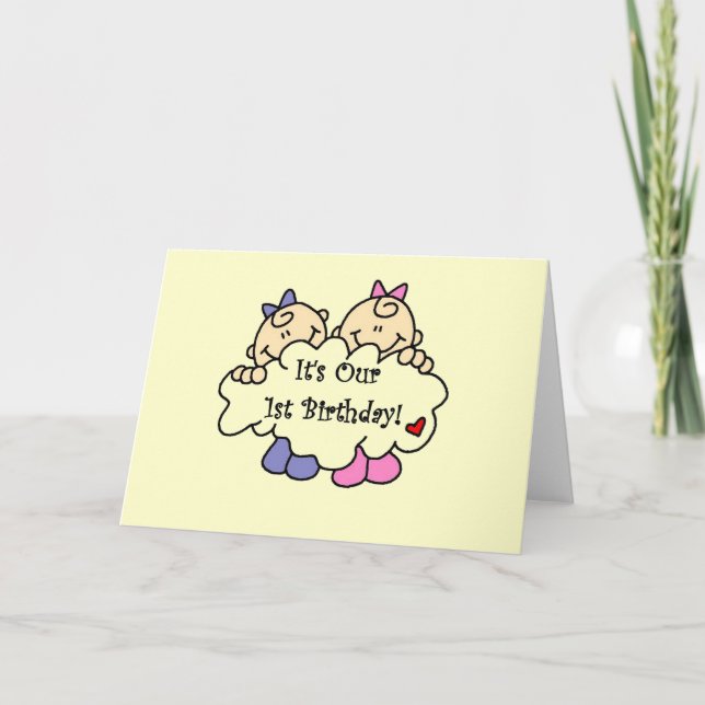 Tarjeta 1ras camisetas y regalos del cumpleaños de los (Anverso)