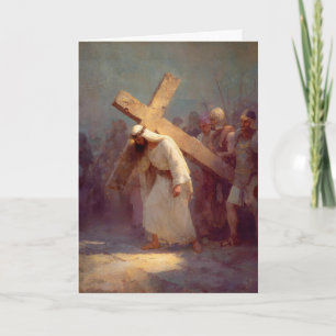 Tarjeta 2ª Estación de la Cruz - Jesús Toma Su Cruz