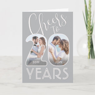 Tarjeta 20º Aniversario de Boda Felicidades por 20 Años Fo