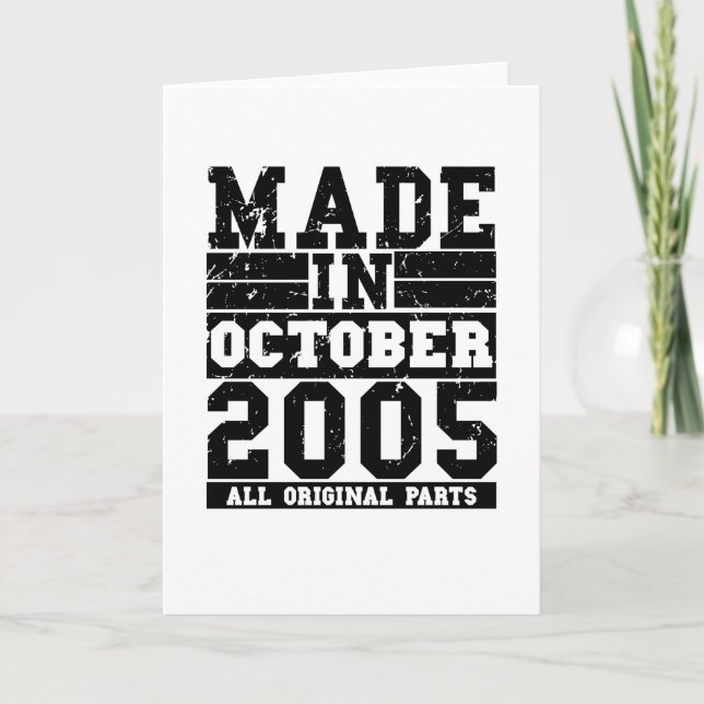 Tarjeta 2005 Birthday october Vintage Saying (Anverso)