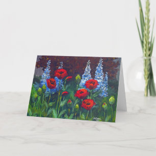 Tarjeta 2007_Poppies_Delphiniums