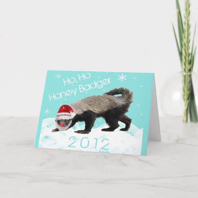 Tarjeta 2012 de felicitación del navidad del tejón (Anverso)