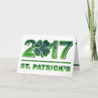 Tarjeta 2017 de felicitación del trébol del día de