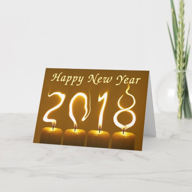 Tarjeta 2018 de felicitación de la Feliz Año Nuevo (Anverso)
