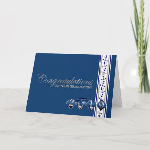 Tarjeta 2019 Blue & Silver Graduation Congratulations Card