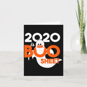 Tarjeta 2020 es hoja de fantasma de Halloween 