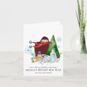 Tarjeta 2020 Feliz Navidad Feliz Año Nuevo Social Distante