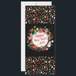 Tarjeta 2023 Happy New Year! Christmas Winter Holiday<br><div class="desc">Greeting card - Merry Christmas & Happy New Year! XMAS Greeting card decorated with Christmas Garland and magic symbols, Winter Holiday gifts elements pattern, snowman, christmas tree, christmas ball, reindeer, snowflakes, christmas stars festive characters. Original trendy graphic design. Happy New Year & Merry Christmas! - Invitations & Stationery > Greeting...</div>