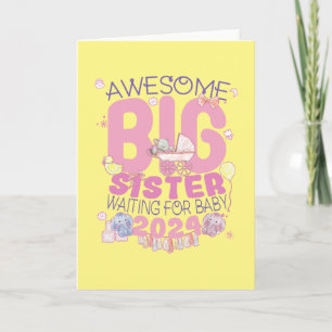 Tarjeta 2024 Hermana Mayor Esperando Nuevo Bebé