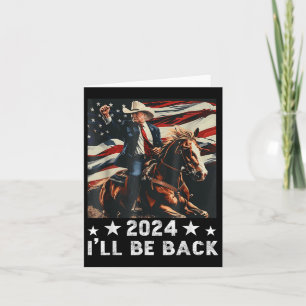 Tarjeta 2024 Regresará Trump Montando Un Caballo Con Estad
