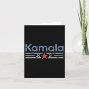 Tarjeta 2024 Retro Grunge Stripes Vintage Kamala Harris 20