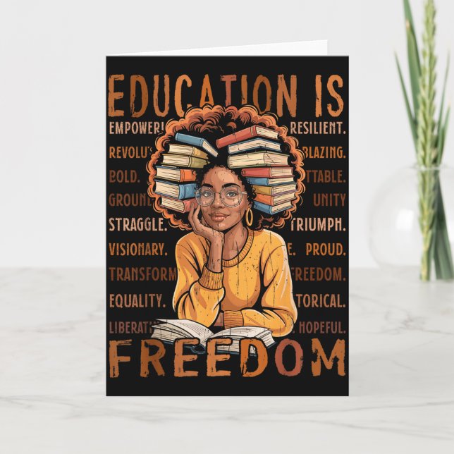 Tarjeta 2026 Black History Month Shirt For Women I Am Blac (Anverso)