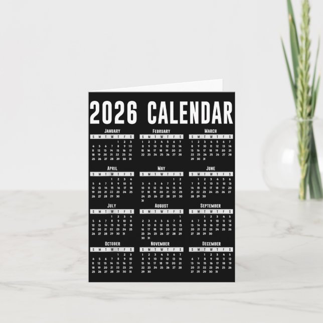 Tarjeta 2026 Calendar Shirt 26 Calendar 2026  (Anverso)