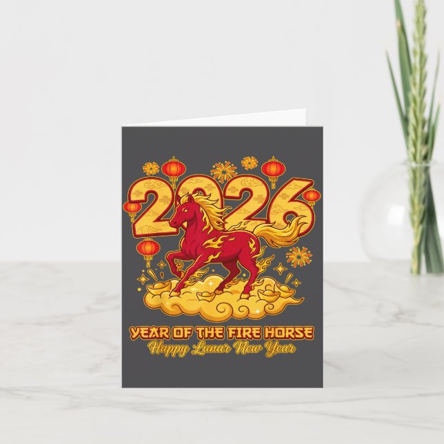 Tarjeta 2026 Chinese New Year Of The Horse Lunar Zodiac  (Anverso)