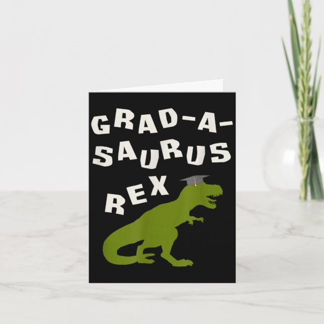 Tarjeta 2026 dinosaur graduation funny t rex college high (Anverso)