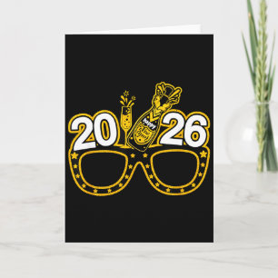 Tarjeta 2026 Gafas para Fiesta de Fin de Año Divertida Fie