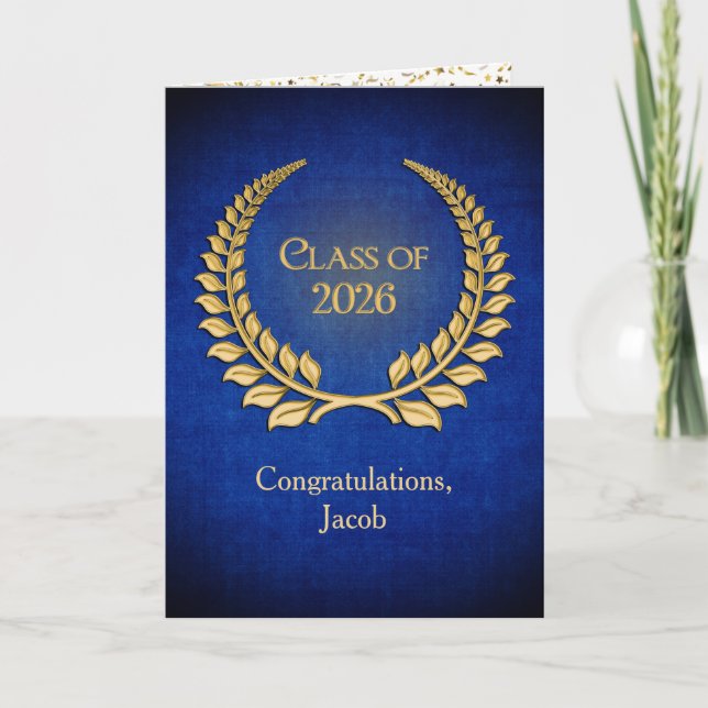 Tarjeta 2026 Gold Graduation Laurel Wreath   (Anverso)