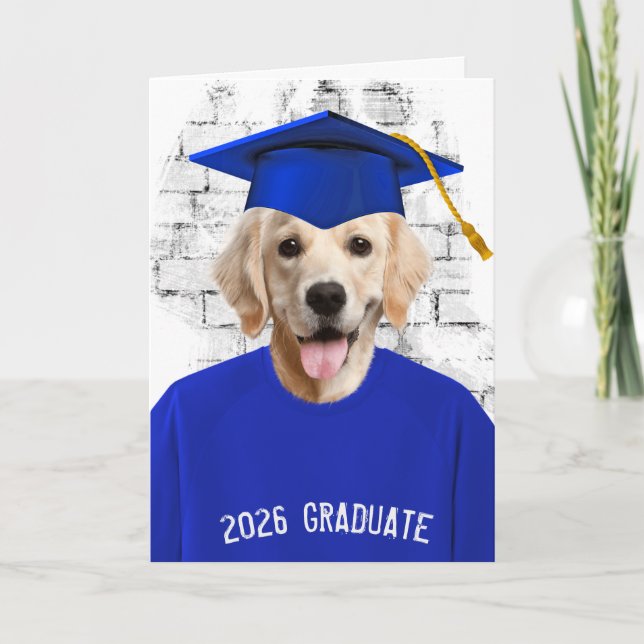 Tarjeta 2026 Graduation Golden Retriever  (Anverso)