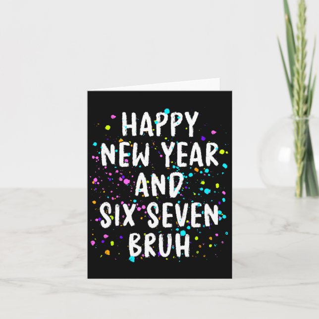 Tarjeta 2026 Happy New Year's Eve Party Six Seven Bruh Fun (Anverso)