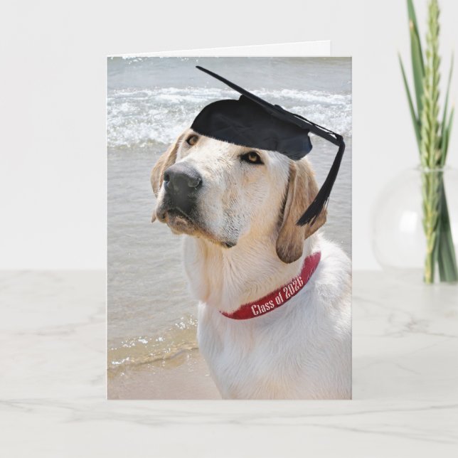 Tarjeta 2026 Labrador Retriever With Graduation Cap (Anverso)