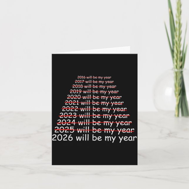 Tarjeta 2026 Será Mi Año Divertido Humor Año Nuevo Cita Pa (Anverso)